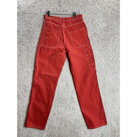BDG Urban Outfitters Orange/red High Waist Loose Carpenter Jeans Size 25 - Picture 2 of 9